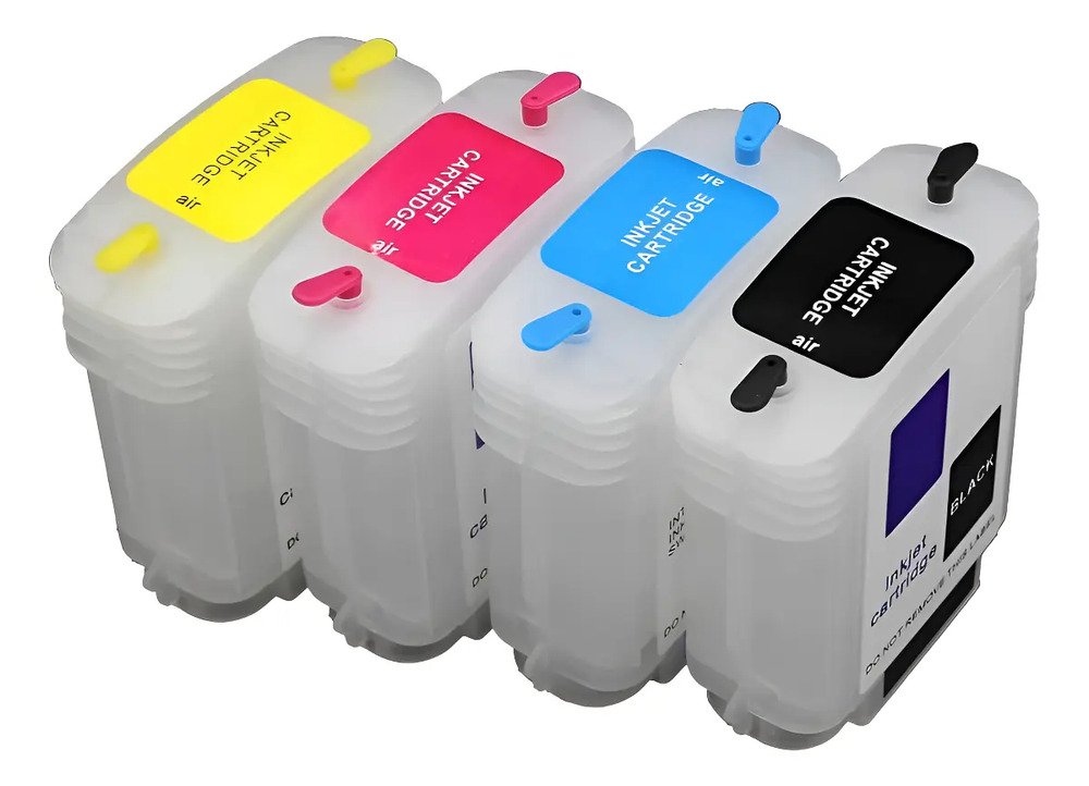 Set Cartuchos Recargables Compatibles Con Designjet 500 800